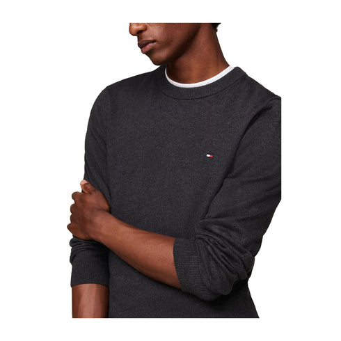 Tommy Hilfiger Pullover Maglia Uomo a girocollo in cotone Grigio scuro A24 - TOMMY HILFIGERMW28046 - P92 - S - Francavilla Moda